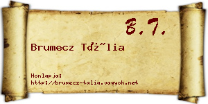 Brumecz Tália névjegykártya